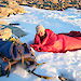 John prepares to spend a night in a bivvy.