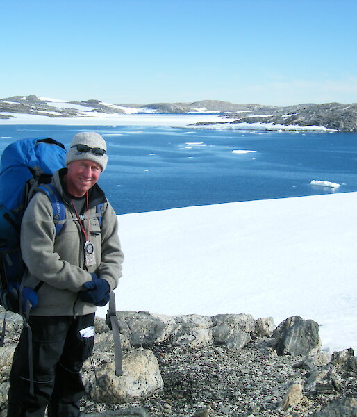 John during a break from survival training at Casey.