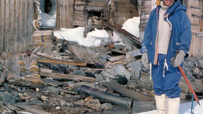 Andrew Jackson at Mawson’s Hut in 1981.