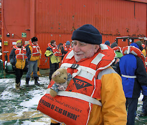 Kim on board the Aurora Australis.