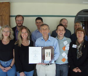 The Centre for Antarctic Marine Life team pose with their award for ‘overall excellence'.