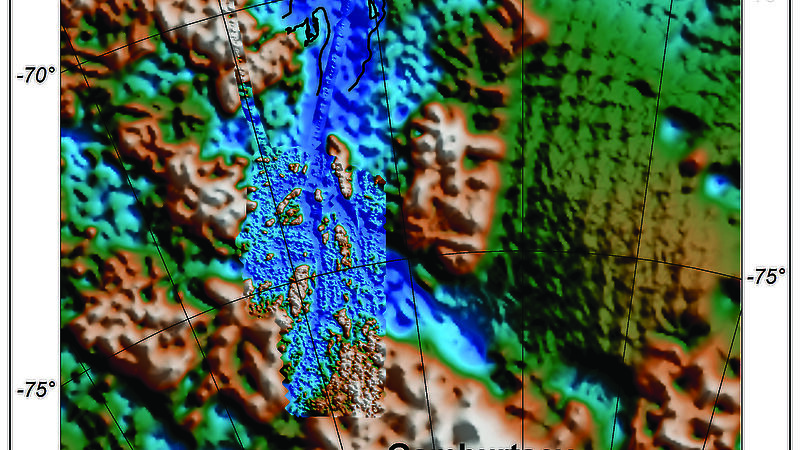 Satellite imagery of Gamburtsev Mountains, showing the shape and distribution of the subglacial mountains and bedrock geology
