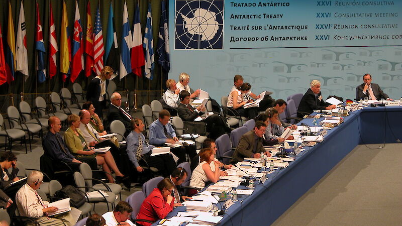 Delegates at an Antarctic Treaty Consultative Meeting.
