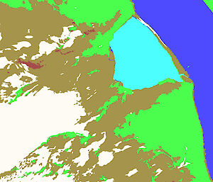 Object-based image analysis of the Brown Lagoon satellite image.