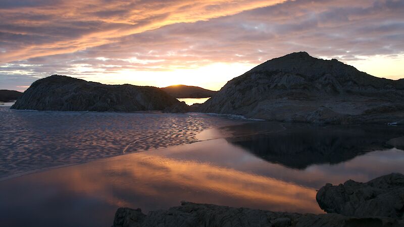 A sunset over Antarctica