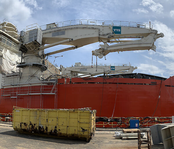 Wharfside view of RSV Nuyina in Galati.