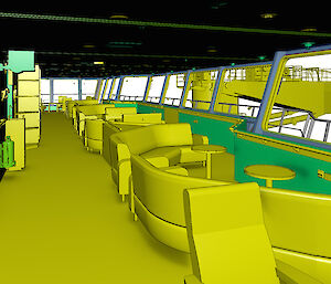 3D model render of the observation bridge/deck port wing.