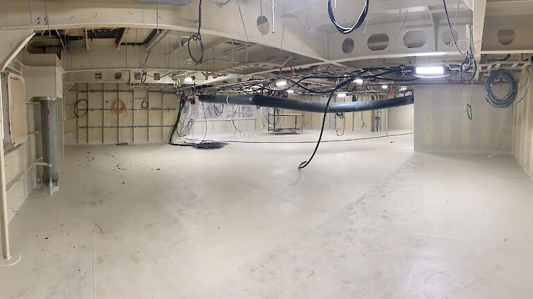 The future mess (dining room) where expeditioners will enjoy hearty meals and 24/7 chocolate biscuits.