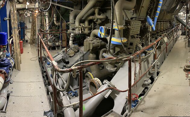 The main engines of the icebreaker.