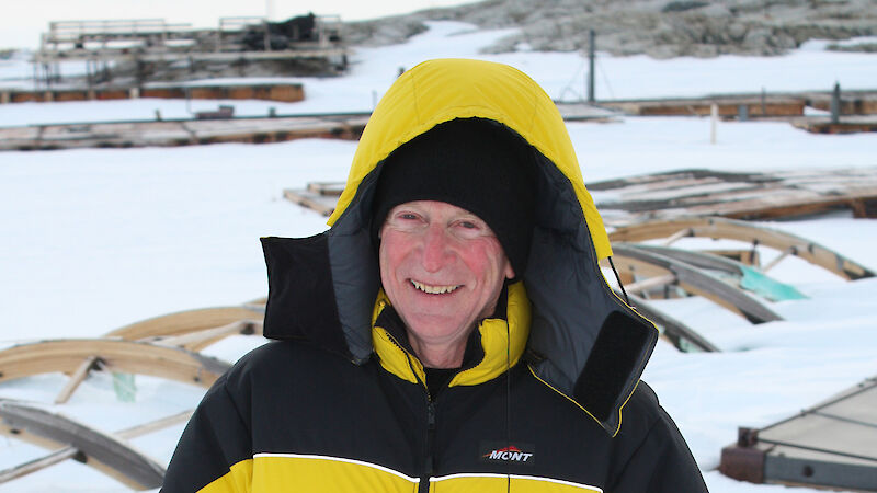 Glaciologist at abandoned station