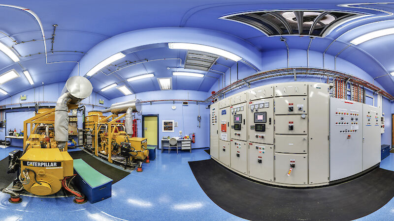 A 360 degree view of the diesel generator room at Macquarie Island.