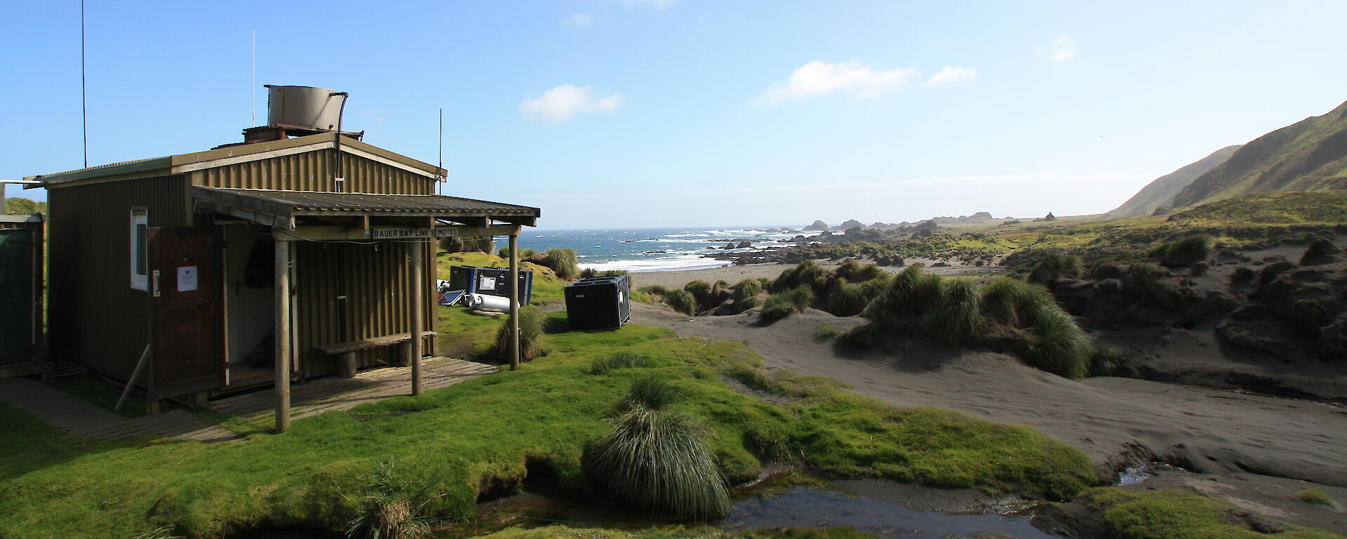 A hut on a clear blue day.