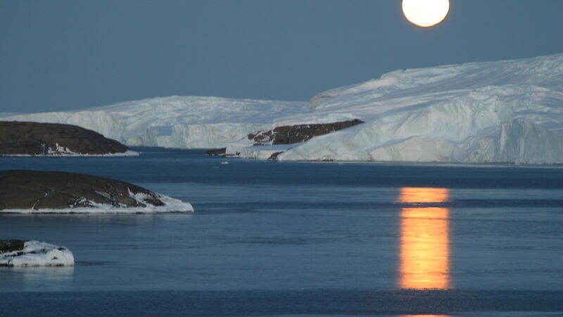 Moon shining on East Bay