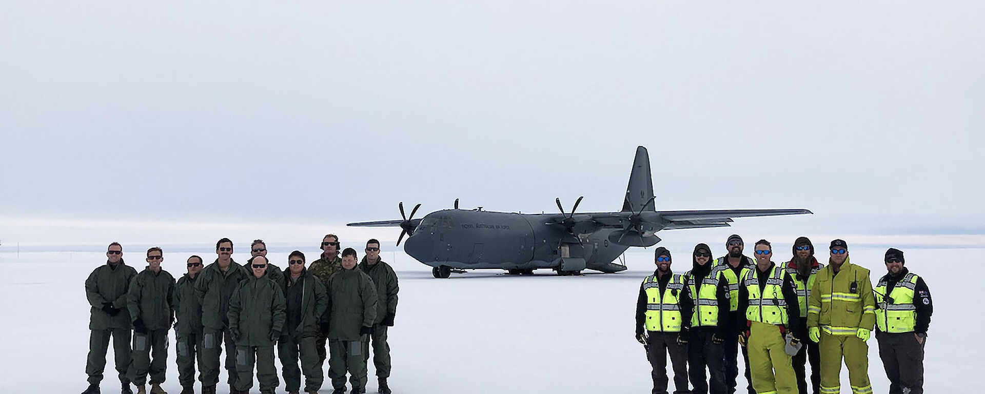 Hercules C-130J crew and Wilkins Aerodrome staff