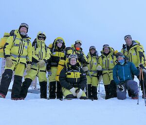 group of people in snow