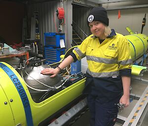 scientist with submarine