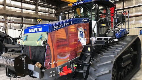 Tractor with artwork decal