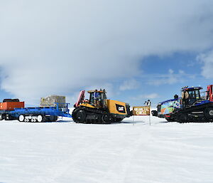 Tractor with artwork decal at Antarctic Circle