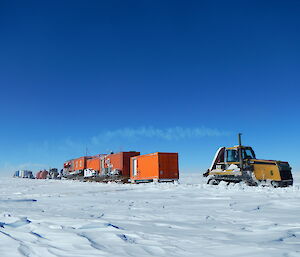 The convoy of vehicles and equipment bound for Aurora Basin North