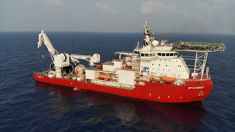 Icebreaker ship in the ocean