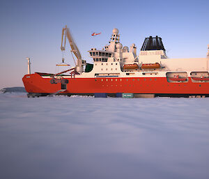 Computer generated image of an icebreaker ship