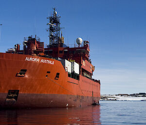 The AA at anchor in Newcomb Bay near Casey Station