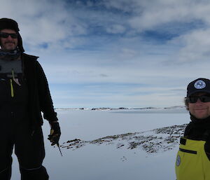 Two expeditioners on the ice