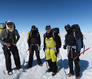 A group of expeditioners on the ice