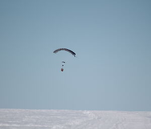 The self-guided chute about to make a touch down