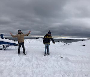 Two exepditioners on the ice