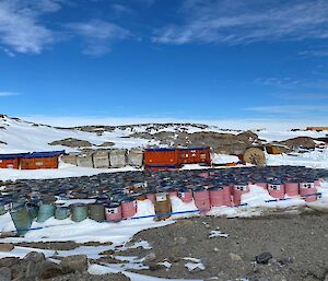 The fuel drum cache at Casey before the clean-up