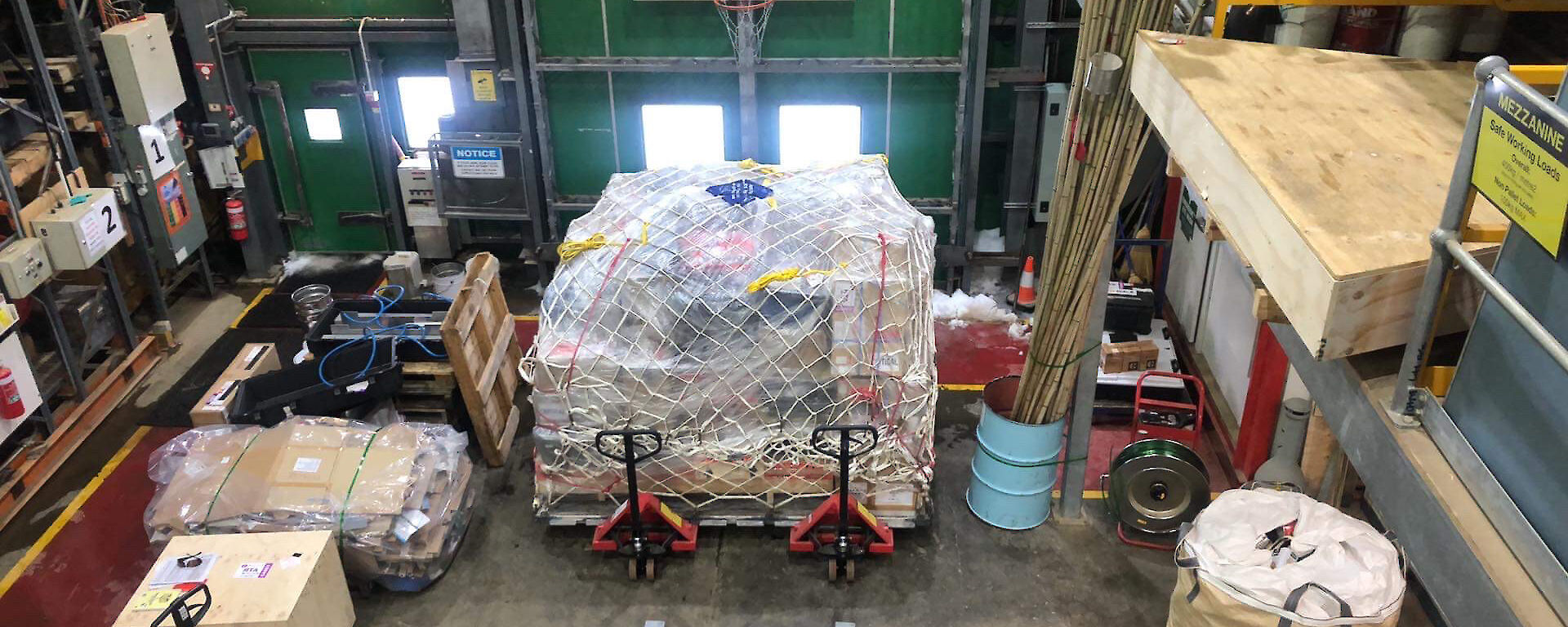 Cargo in the storage facility