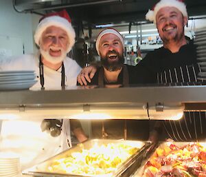 Casey chefs Hermann, Dom and Tim at Christmas time