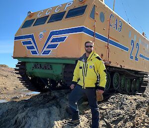 station leader with Soviet vehicle