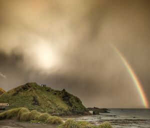 storm cloud and rainbow