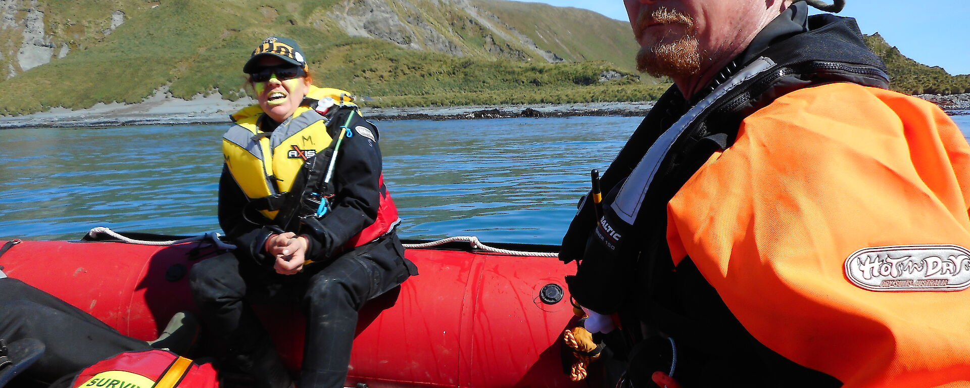 two expeditioners in boat