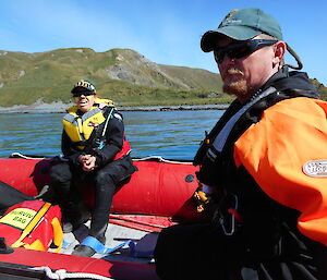 two expeditioners in boat