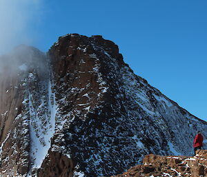 Tall snow covered Mt Parsons