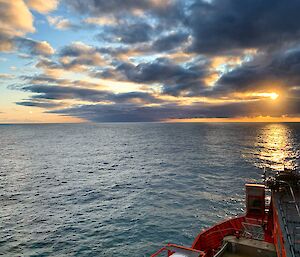 Sunset from the deck of the ship