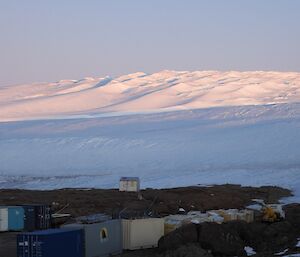 Light and shadows on the hills behind station