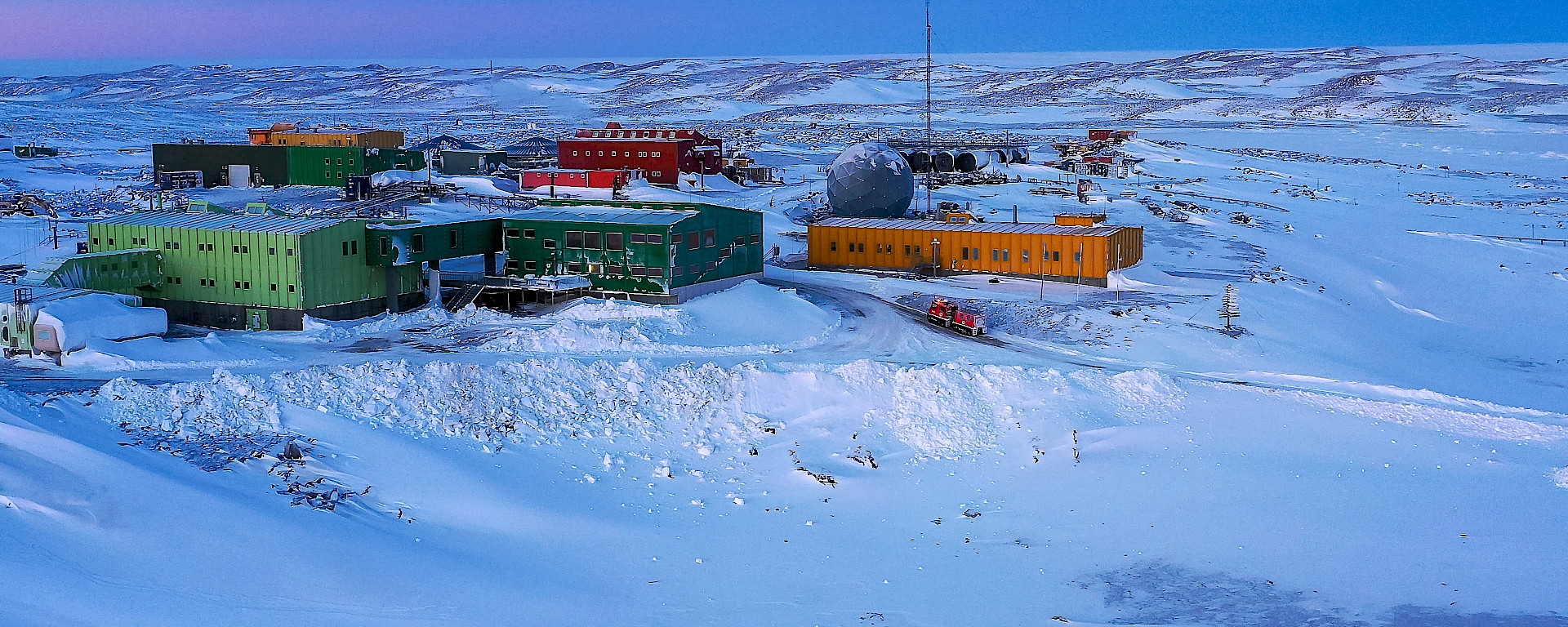 Antarctic station in winter