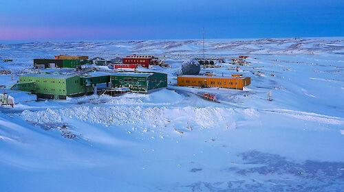 Antarctic station in winter