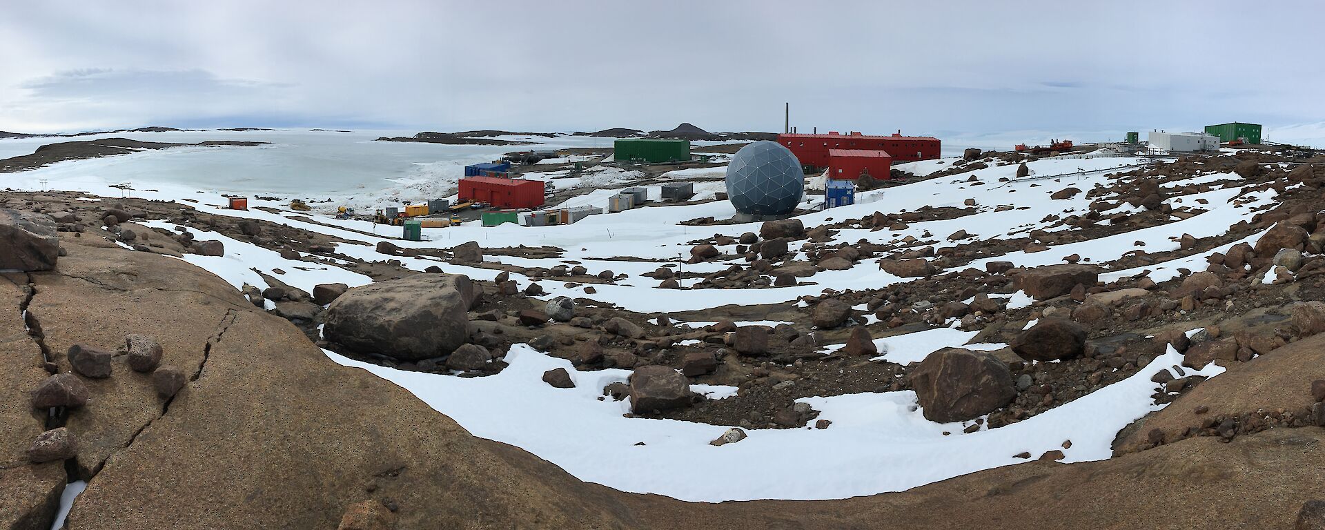 panorama of station on rocky headland