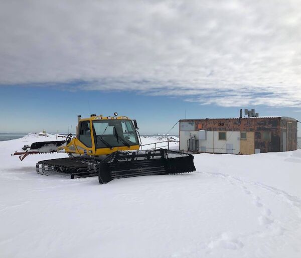 One of the groomers out at Wilkes Hilton hut on the Clark Peninsula