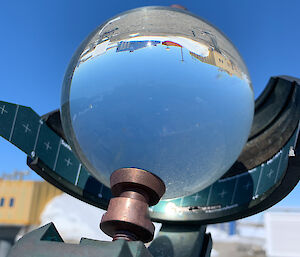 The station inverted through the sunshine recorder that resembles a crystal ball