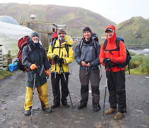 Group photo of four expeditioners