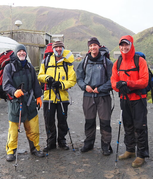 Group photo of four expeditioners
