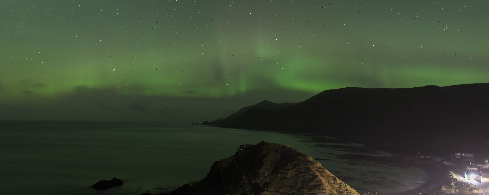 Aurora over station