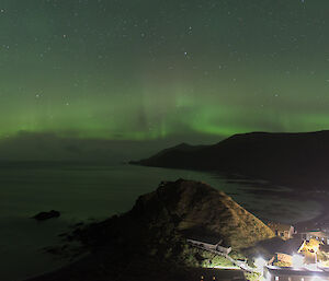 Aurora over station