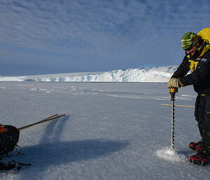 Drilling sea ice